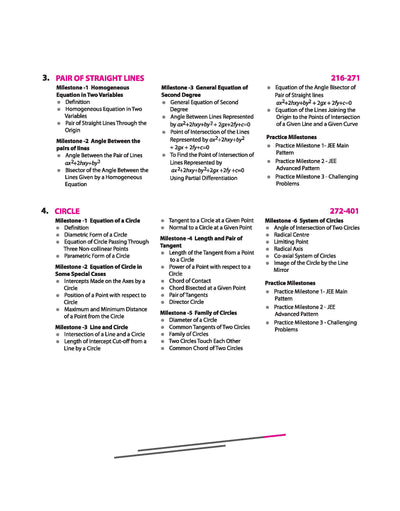Skills in Mathematics Coordinate Geometry JEE 2026 TOC chapter list