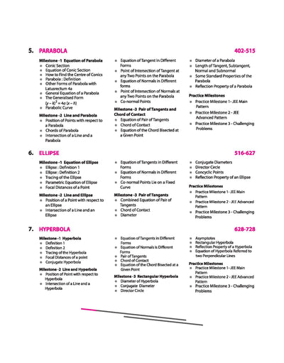 Skills in Mathematics Coordinate Geometry JEE 2026 TOC chapter list