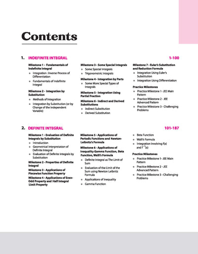 Skills in Mathematics Integral Calculus JEE 2027 TOC chapters