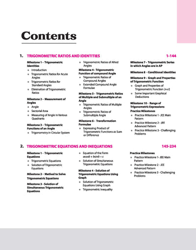 Skills in Mathematics Trigonometry JEE 2026 TOC chapters