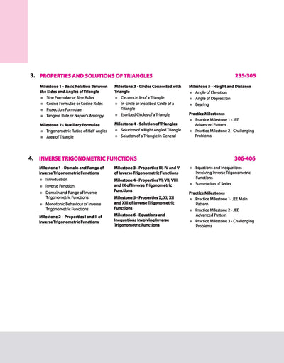 Skills in Mathematics Trigonometry JEE 2026 TOC chapters