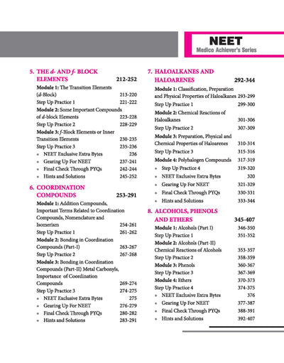 Objective Chemistry Volume 2 NEET 2027 table of contents