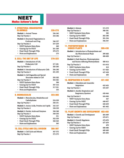 Objective Biology Volume 1 NEET 2027 table of contents