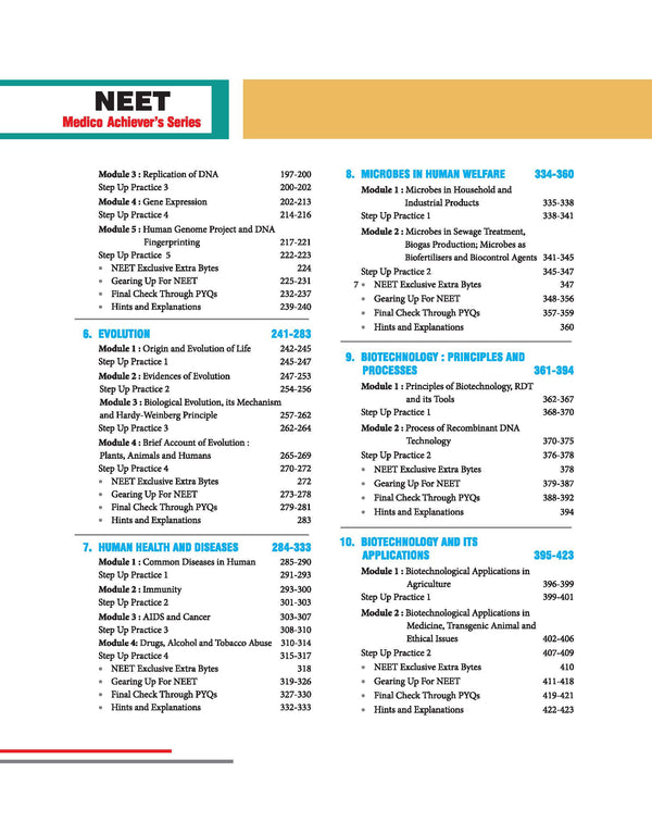 Objective Biology Volume 2 NEET 2027 table of contents