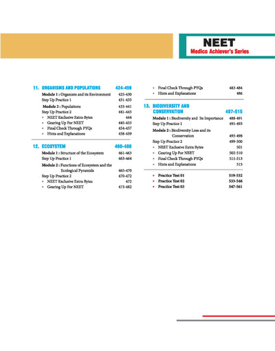 Objective Biology Volume 2 NEET 2027 table of contents