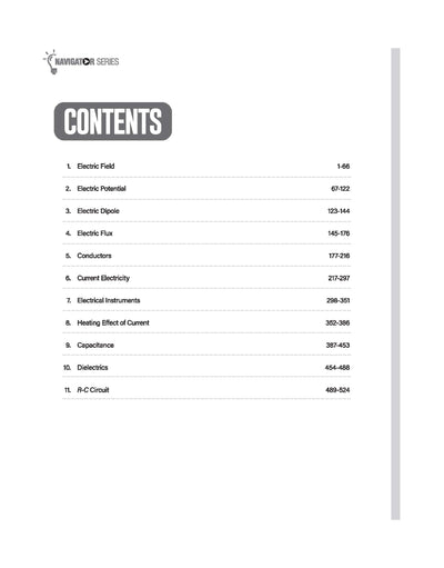 Navigator Series JEE Main & Advanced 2027 – Electrostatic & Current Electricity | 2000+ Problems | Electric Field, Potential, Dipole, Capacitance, Current, RC Circuit | 3-Level Exercises with PYQs