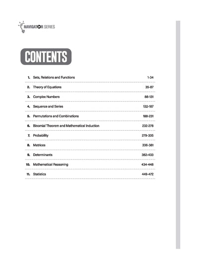 Navigator Algebra table of contents