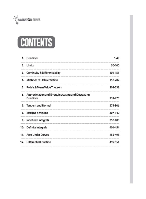 Navigator Calculus table of contents