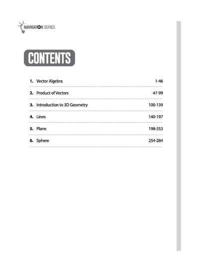 Navigator Vectors 3D Geometry table of contents