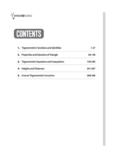 Navigator Trigonometry table of contents