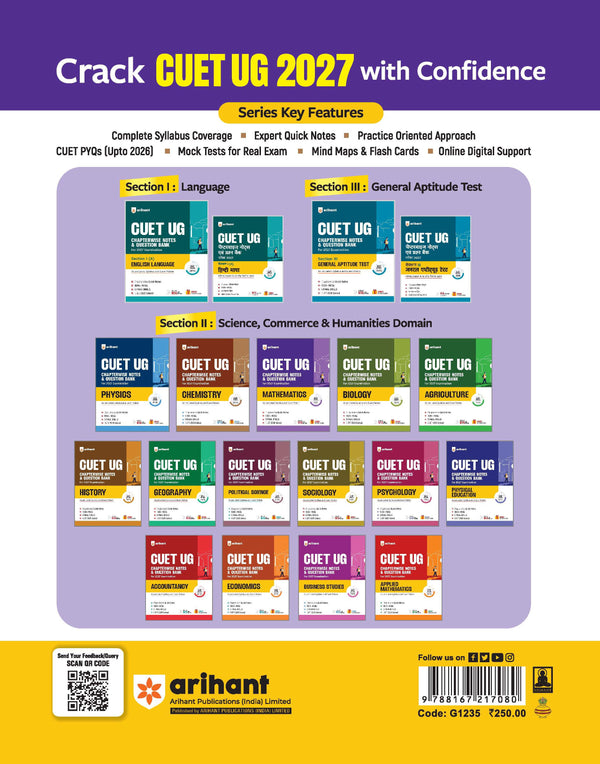 CUET UG 2027 Mathematics | Chapterwise Notes & Question Bank | 1000+ MCQs, 5 Final Drills & CUET 2026 Solved Paper | Flash Cards | Free Online Mock Test