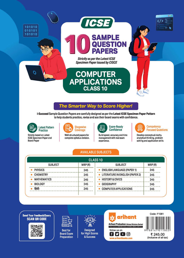 i-Succeed ICSE 10 Sample Question Papers Class 10 Biology Exam 2027 | Colour-Coded Revision Cheat Sheets, Council Style Detailed Answers, Exam Focus CBQs | Based on ISC Syllabus 2027