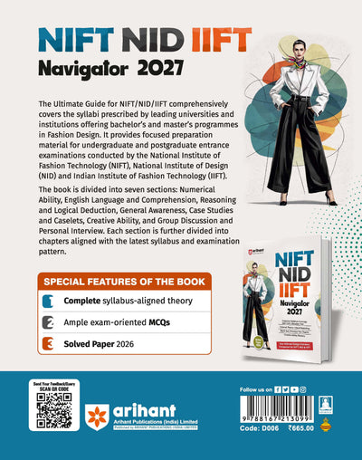 NIFT/NID/IIFT Entrance Exam 2027 | Complete Study Guide for NIFT, NID & IIFT, GAT, CAT & Situation Test | Concept Theory, Visual Sketching, Mock Tests & Previous Year Papers | Solved Paper 2026