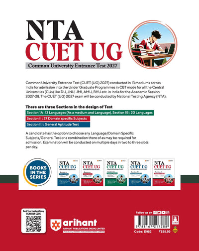 NTA CUET UG 2027 | Section II – Domain (Science) | Physics, Chemistry, Mathematics & Biology | 4000+ MCQs & CBQs | Quick Revision Notes, Solved Paper 2026 & 2 Practice Sets