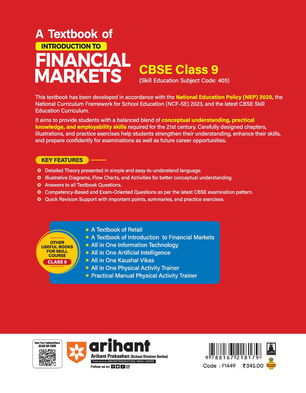 A Textbook of Financial Markets Management for CBSE Class 9 | Skill Education (Subject Code 405) | Part-A Employability Skills, Part-B Subject-Specific Skills | As per Latest CBSE Syllabus 2026–27