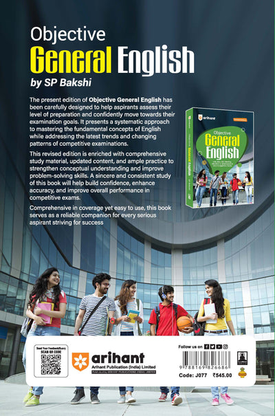 Objective General English by S.P. Bakshi | Revised Edition | Complete English Preparation for SSC, Banking, CDS, NDA, MCA, B.Ed & Competitive Exams