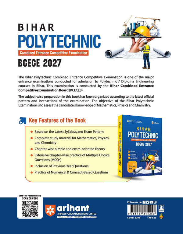 Bihar Polytechnic Entrance Exam (BCECEB) 2027 | Study Guide | Complete Syllabus Coverage for Physics, Chemistry & Mathematics | Latest Solved Paper 2026
