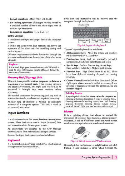 Chapter 1 Preview - Arihant All in One Computer Applications Class 9 CBSE Exam 2026-27 | Computer System Organisation Outlines, Input Output Devices, Hardware, and Software System Diagram"