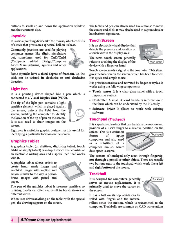 Chapter 1 Preview - Arihant All in One Computer Applications Class 9 CBSE Exam 2026-27 | Computer System Organisation Outlines, Input Output Devices, Hardware, and Software System Diagram"