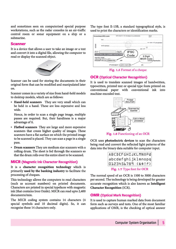 Chapter 1 Preview - Arihant All in One Computer Applications Class 9 CBSE Exam 2026-27 | Computer System Organisation Outlines, Input Output Devices, Hardware, and Software System Diagram"