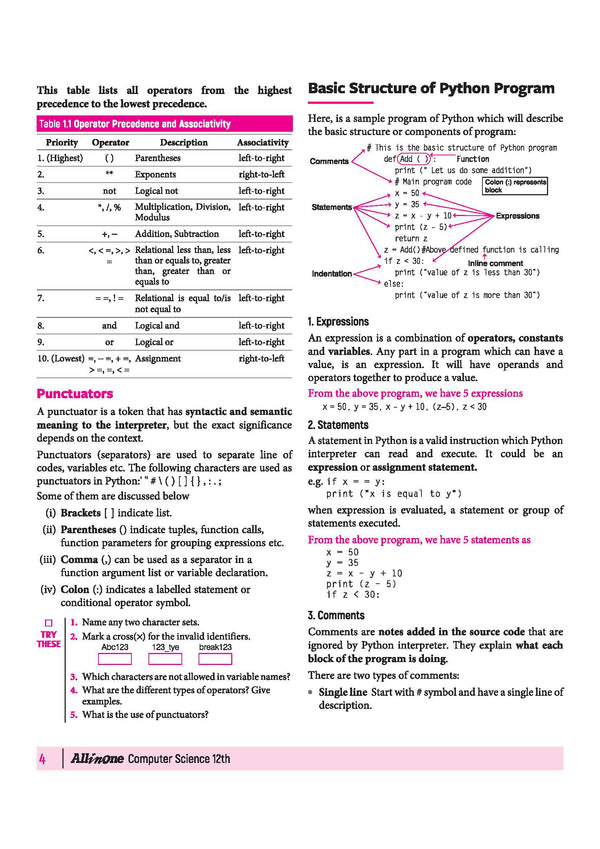 All in One Computer Science Class 12 CBSE 2026-27 Table of Contents