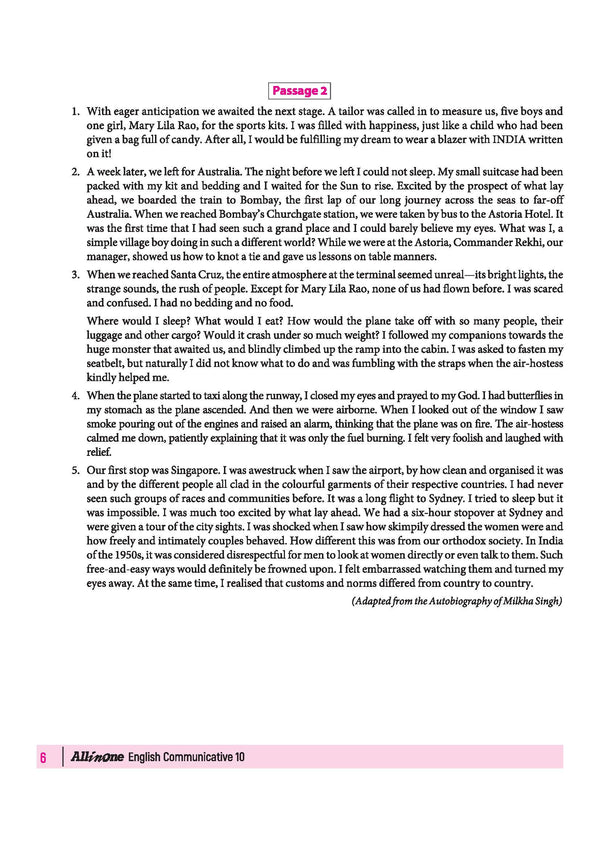 All in One English Communicative Class 10 CBSE Exam 2026-27 table of contents showing chapters topics CBQs exercises mind maps Arihantbooks