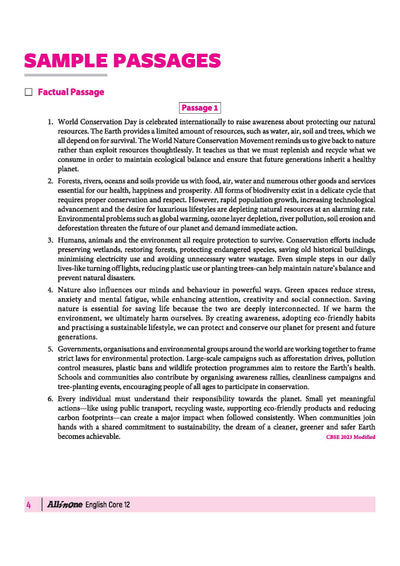 All in One English Core Class 12 for CBSE Exam 2026-27 | NCERT Based Complete Theory, Practice Exercises, CBQs, A-R, Sample Papers & Mind Maps | Revised Edition as per Latest Syllabus
