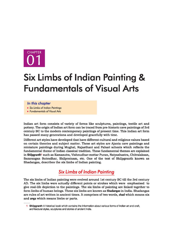 All in One Fine Arts Class 11 Table of Contents