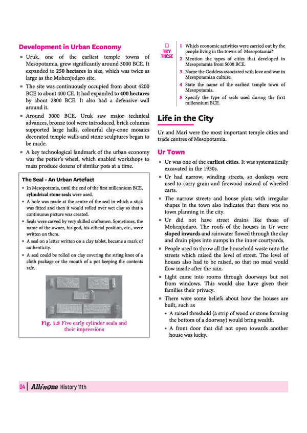 All in One History Class 11 CBSE 2026-27 Table of Contents