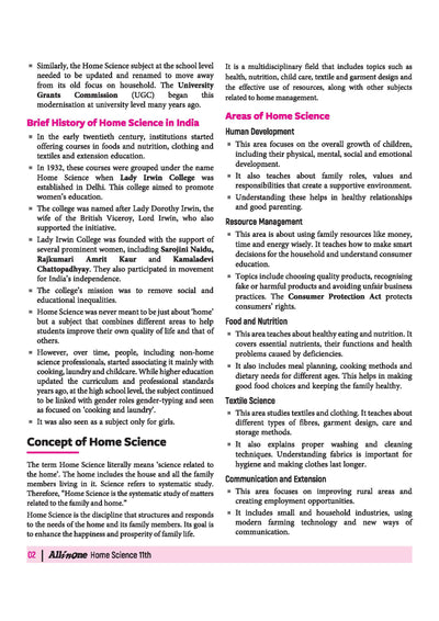 All in One Home Science Class 11 CBSE 2026-27 Table of Contents