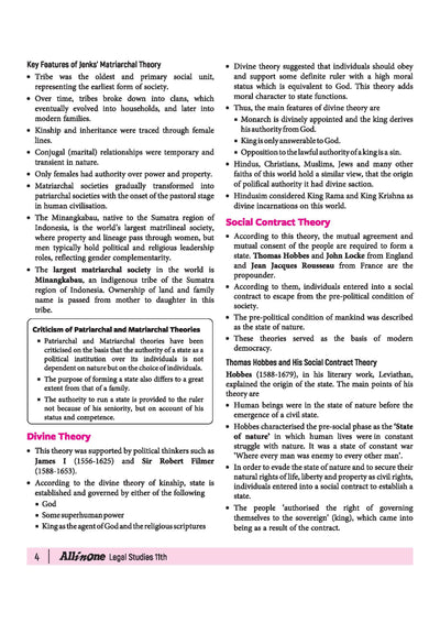 All in One Legal Studies Class 11 Table of Contents