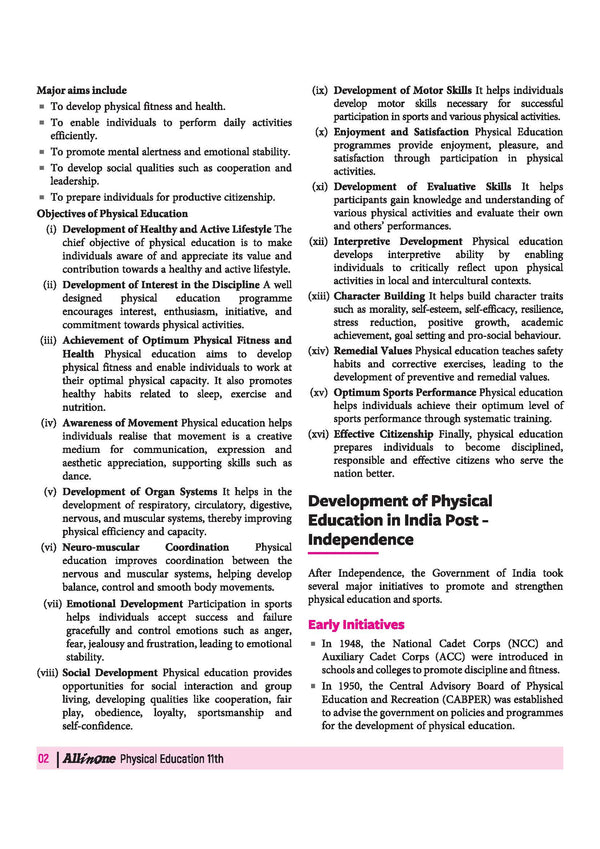 All in One Physical Education Class 11 for CBSE Exam 2026-27 | NCERT Based Complete Theory, Practice Exercises, CBQs, A-R, Sample Papers & Mind Maps | Revised Edition as per Latest Syllabus