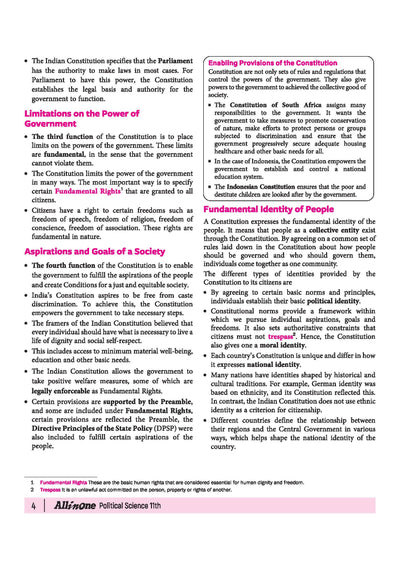 All in One Political Science Class 11 Table of Contents