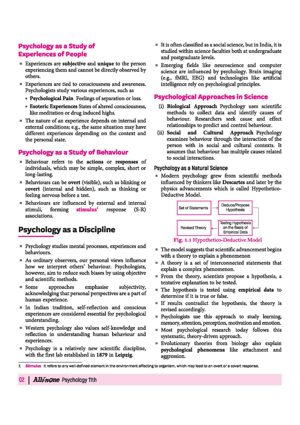 All in One Psychology Class 11 for CBSE Exam 2026-27 | NCERT Based Complete Theory, Practice Exercises, CBQs, A-R, Sample Papers & Mind Maps | Revised Edition as per Latest Syllabus