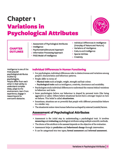 All in One Psychology Class 12 Table of Contents