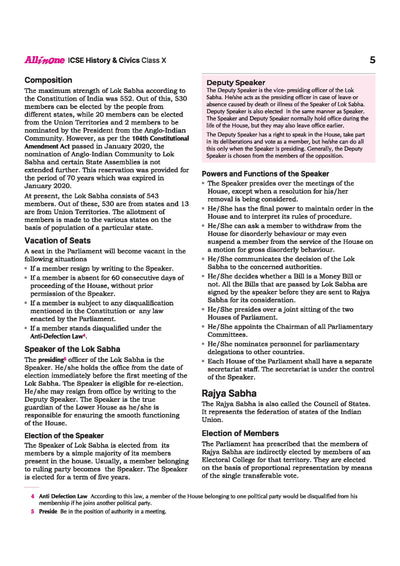 ICSE Class 10 History Civics All in One book table of contents