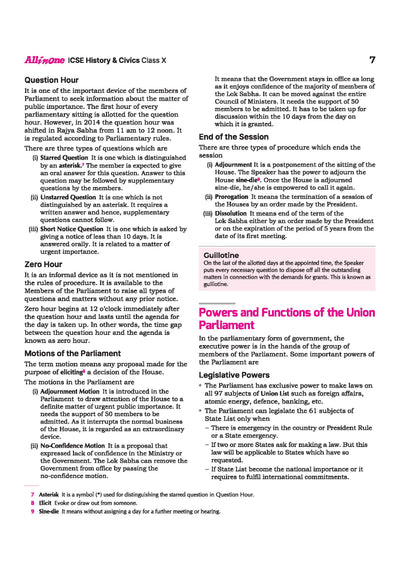 ICSE Class 10 History Civics All in One book table of contents