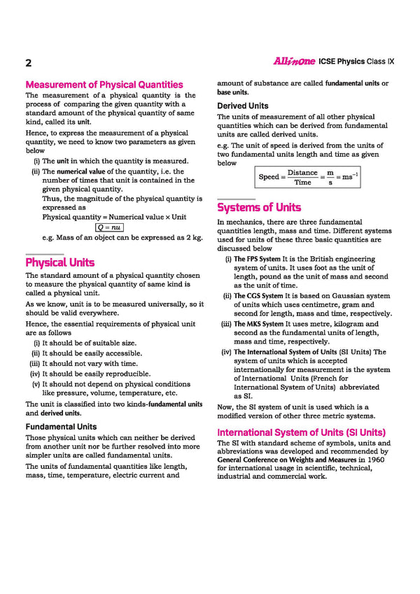 ICSE All in One Physics Class 9 Exam 2027 | Complete Study Guide with Internal Assessment | Theory, Chapter Exercises, Sample Papers & Exam Questions