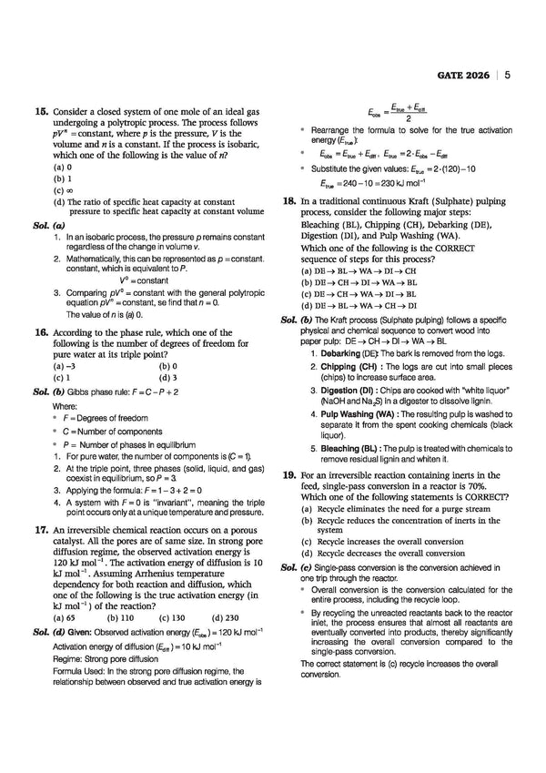 GATE Chemical Engineering Chapterwise Solved Papers 2026–2000 |Chapterwise & Yearwise Detailed Explanations as per GATE Pattern