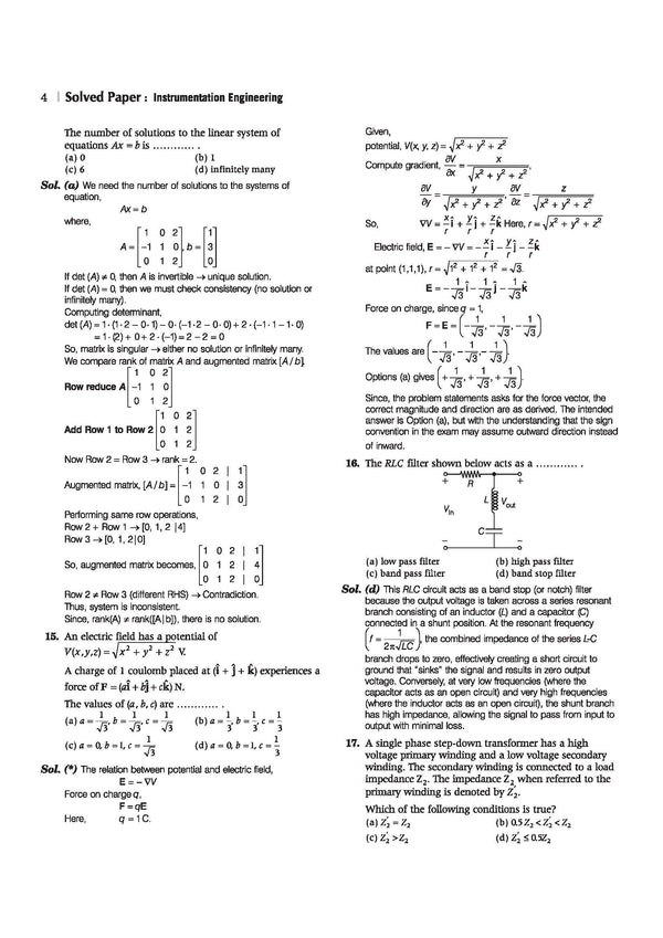 GATE Instrumentation Engineering Chapterwise Solved Papers 2026–2000 |Chapterwise & Yearwise Detailed Explanations as per GATE Pattern