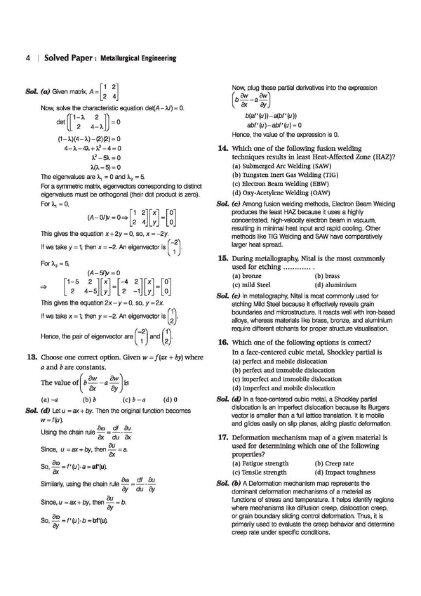 GATE Metallurgical Engineering Chapterwise Solved Papers 2026–2000 |Chapterwise & Yearwise Detailed Explanations as per GATE Pattern