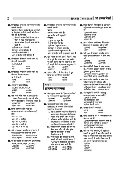 SSC CGL Hindi Medium table of contents