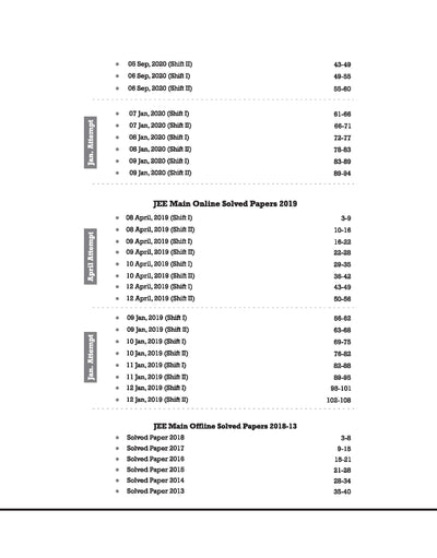 JEE Main 12 Years Online + Ofline Solved Papers (2024-13)