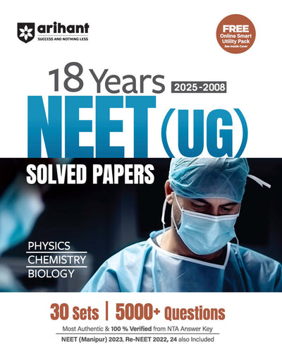 Combo of Masterstroke Neet UG & 18 Year Solved Papers (2025-2008) | Physics, Chemistry & Biology | English Medium