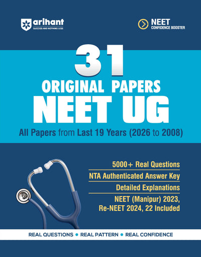 31 Original Papers NEET (UG) 2027 | 19 Years (2026–2008) Papers Including Re-NEET 2026 with 5000+ Real Questions | NTA Authenticated Answer Key & Detailed Explanations | NEET UG Confidence Booster