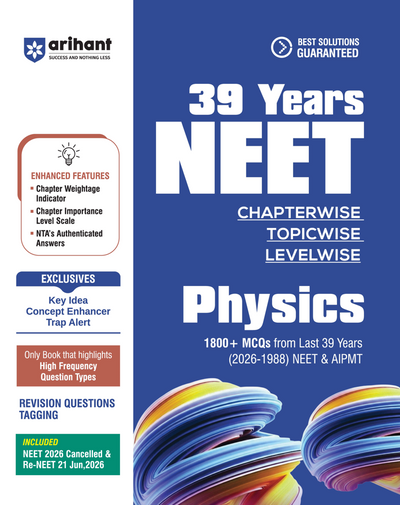 Combo (Set of 3 Books) 39 Years NEET (2026–1988) PCB PYQ Question Bank Set: Physics, Chemistry & Biology | Chapterwise, Topicwise & Levelwise PYQs with NTA Authenticated Solutions & Re-NEET 2026 Paper