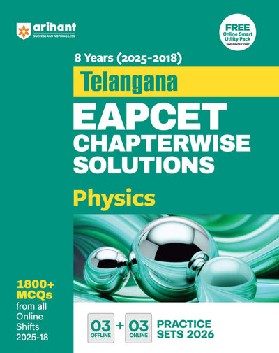 Combo of Andhra Pradesh EAPCET 8 Year Chapterwise Soultions 2025 |Physics, Chemistry Mathematics| English Medium