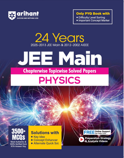 Combo of 24 Years JEE Main Chapterwise Topicwise Solved Papers | Physics, Chemistry & Mathematics | With Free Physics Quick Books | English Medium