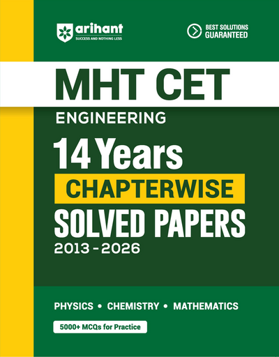 MHT CET EngineeringEntrance Exam 2027 | 14 Years Chapterwise Solved Papers 2026-2013 | Physics, Chemistry & Mathematics | 5000+ MCQs for Practice