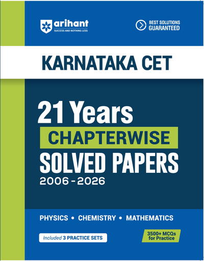 Karnataka CET (KCET) 2027 | 21 Years Chapterwise Solved Papers (2026–2006) | Physics, Chemistry & Mathematics | 3500+ Practice MCQs with 3 Practice Sets